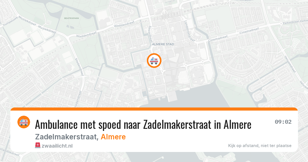 Ambulance met spoed naar Zadelmakerstraat in Almere — 24 feb 2026