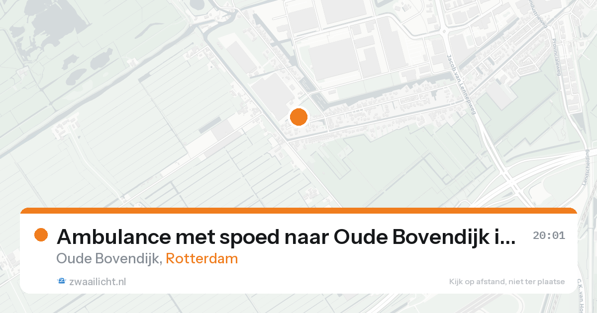 Ambulance met spoed naar Oude Bovendijk in Rotterdam — 20 aug 2026