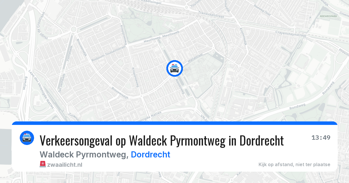 Verkeersongeval op Waldeck Pyrmontweg in Dordrecht — 24 jan 2026