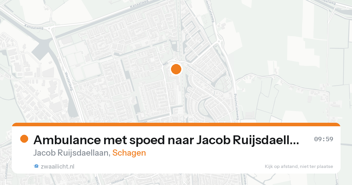 Ambulance met spoed naar Jacob Ruijsdaellaan in Schagen — 19 aug 2026