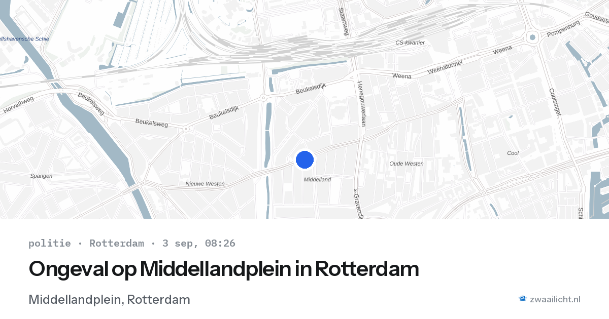 Ongeval op Middellandplein in Rotterdam — 3 sep 2026