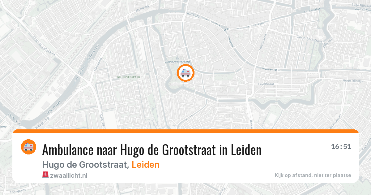 Ambulance naar Hugo de Grootstraat in Leiden — 6 aug 2026