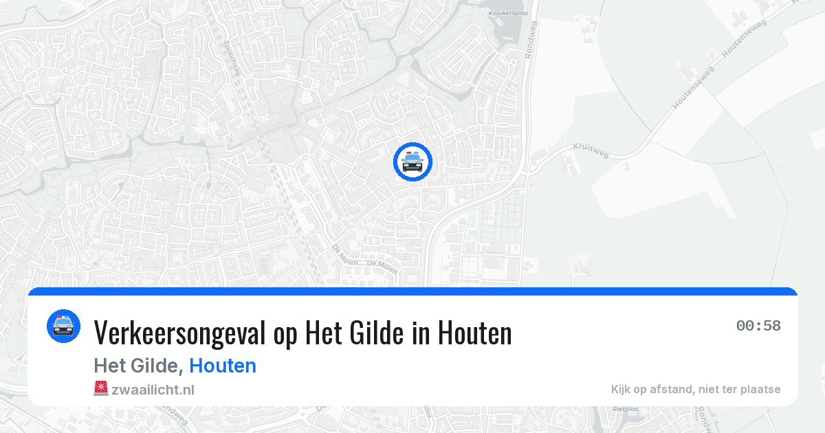 Verkeersongeval op Het Gilde in Houten — 23 jul 2026