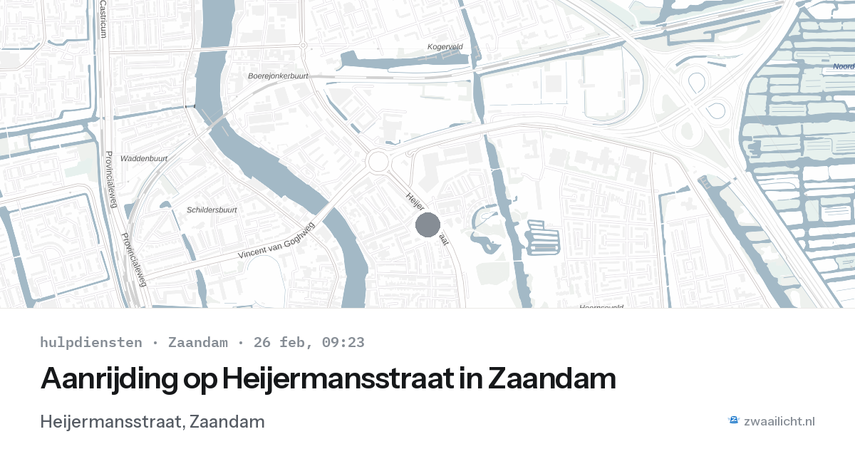 Aanrijding op Heijermansstraat in Zaandam — 26 feb 2026