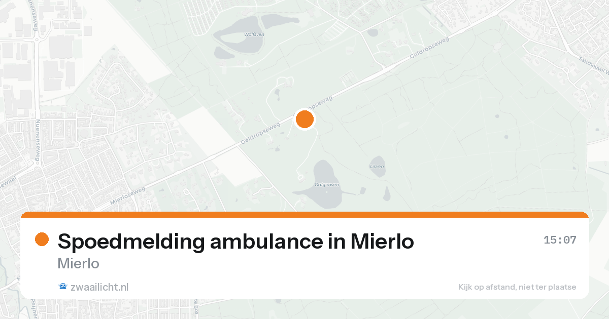 Spoedmelding ambulance in Mierlo — 18 aug 2026