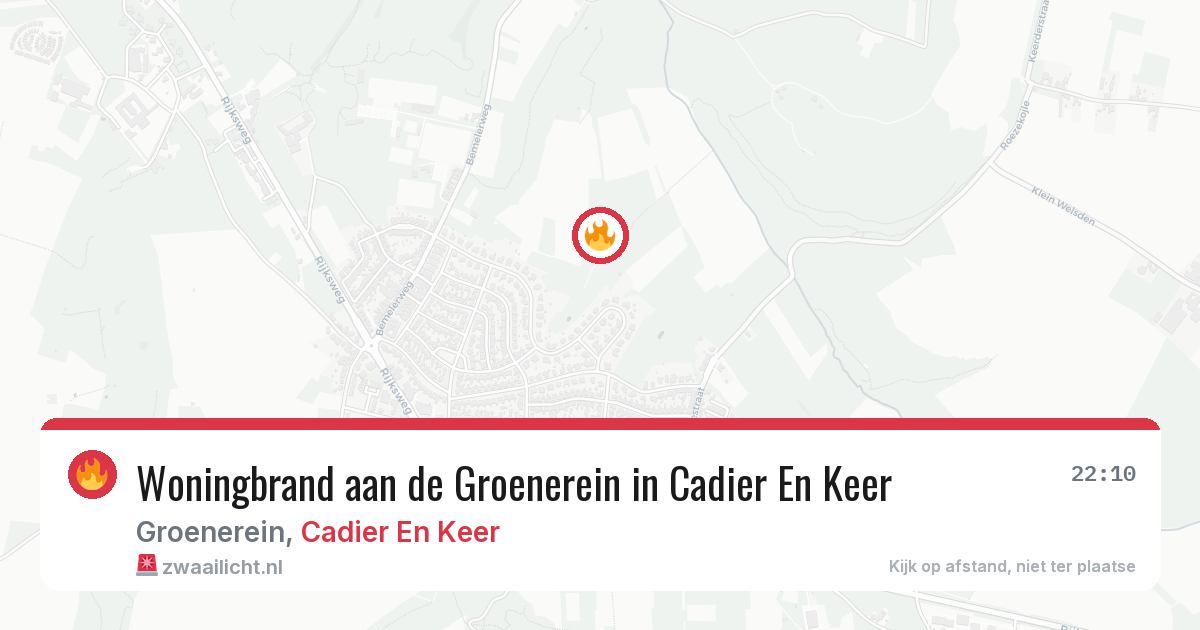 Woningbrand aan de Groenerein in Cadier En Keer — 3 aug 2026