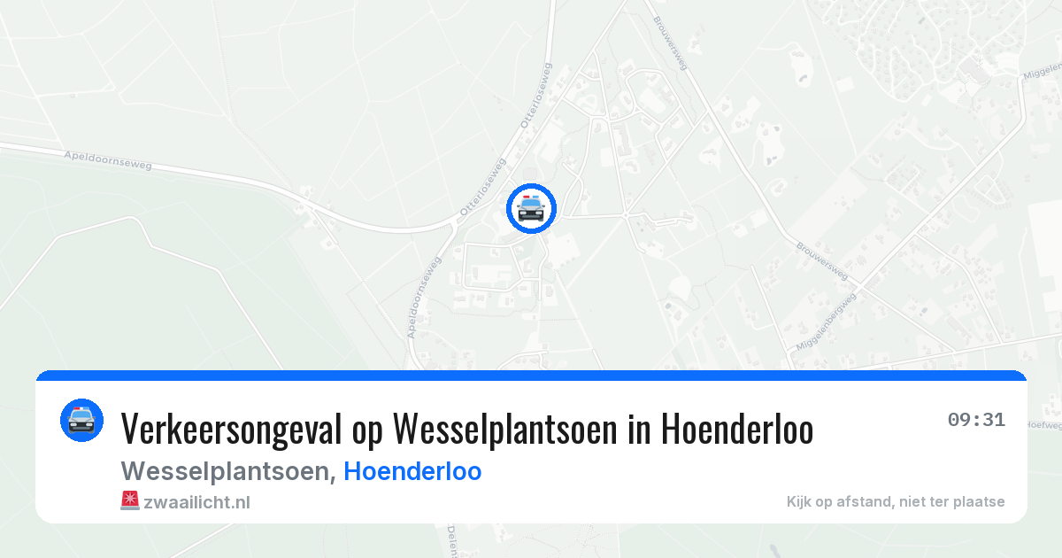 Verkeersongeval op Wesselplantsoen in Hoenderloo — 3 mrt 2026