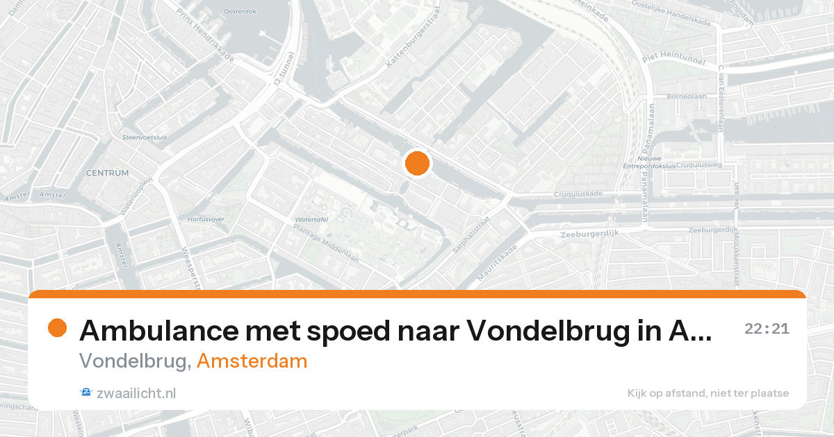 Ambulance met spoed naar Vondelbrug in Amsterdam — 22 aug 2026