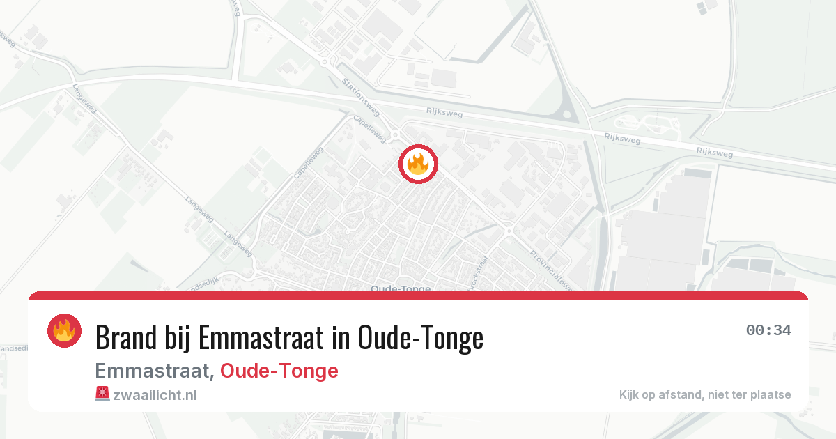 Brand bij Emmastraat in Oude-Tonge — 28 mrt 2026