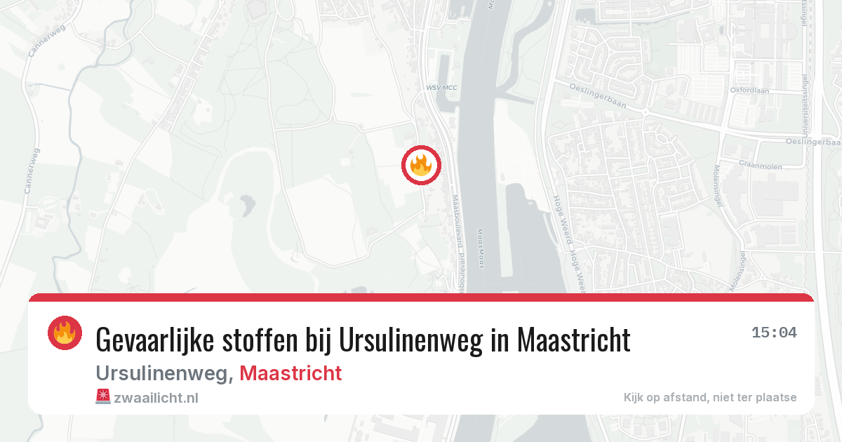 Gevaarlijke stoffen bij Ursulinenweg in Maastricht — 18 mei 2026