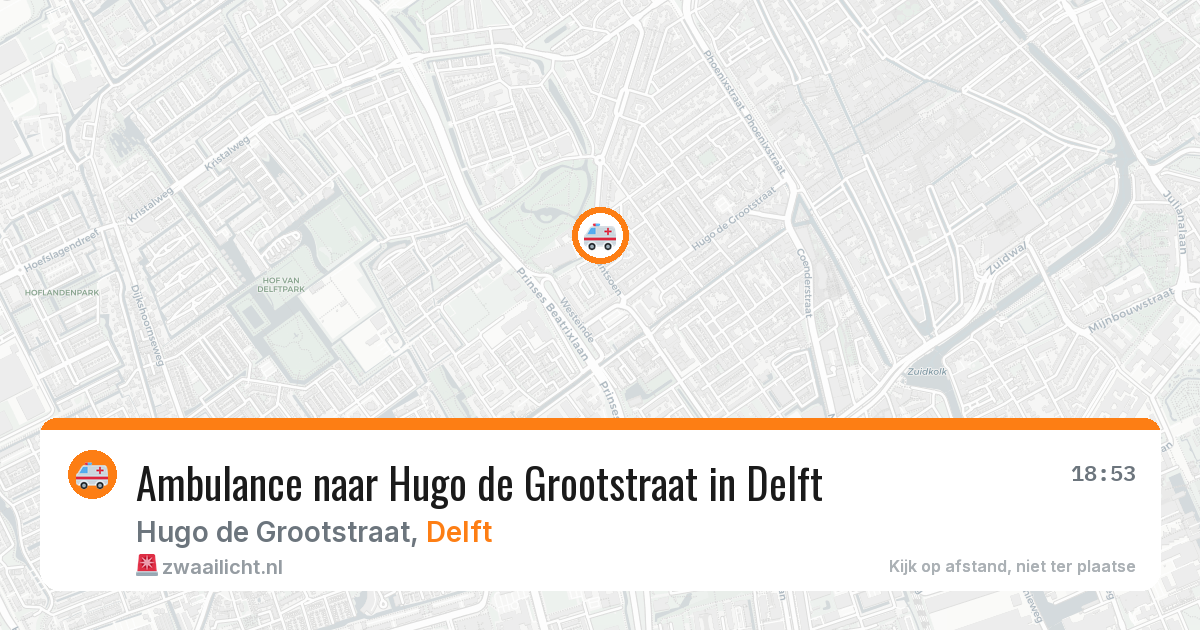 Ambulance naar Hugo de Grootstraat in Delft — 6 mei 2026