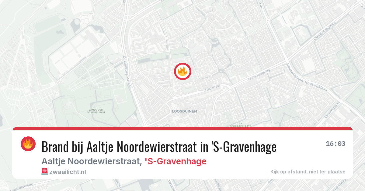 Brand bij Aaltje Noordewierstraat in 'S-Gravenhage — 27 jun 2026