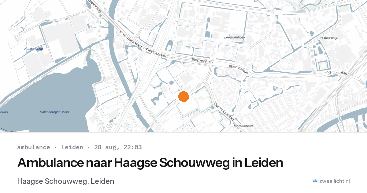 Ambulance naar Haagse Schouwweg in Leiden — 28 aug 2026
