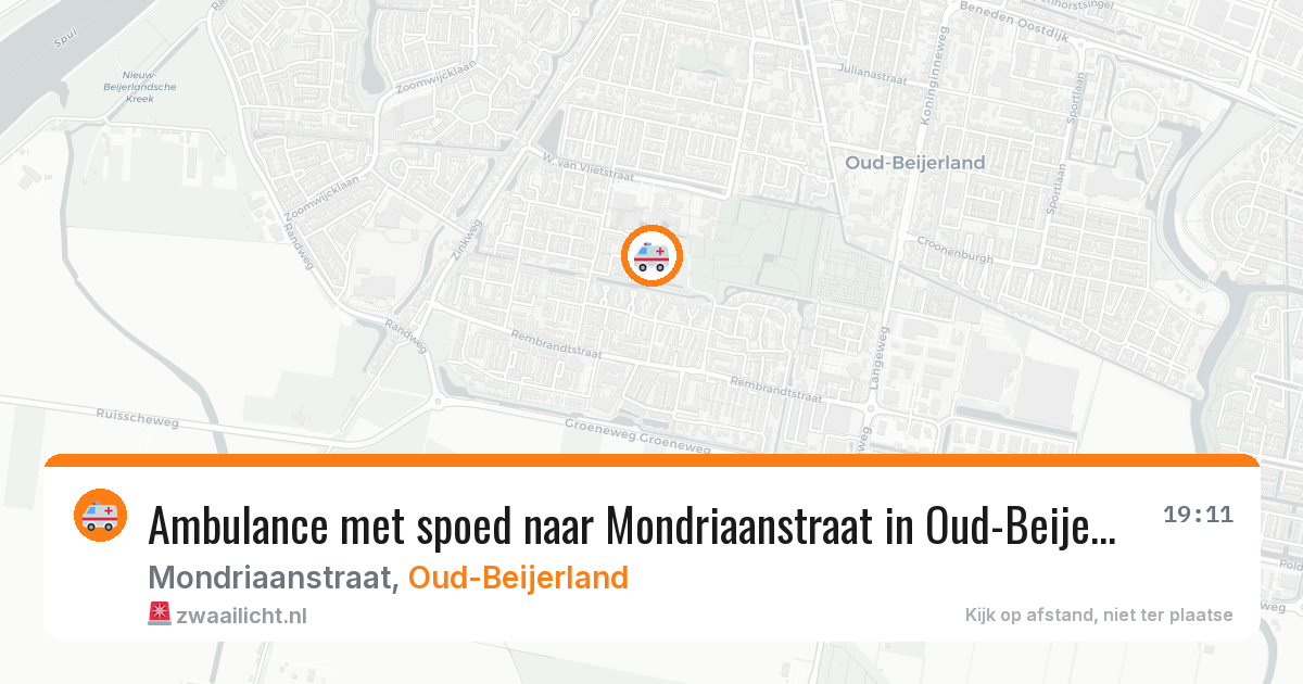 Ambulance met spoed naar Mondriaanstraat in Oud-Beijerland — 5 jul 2026