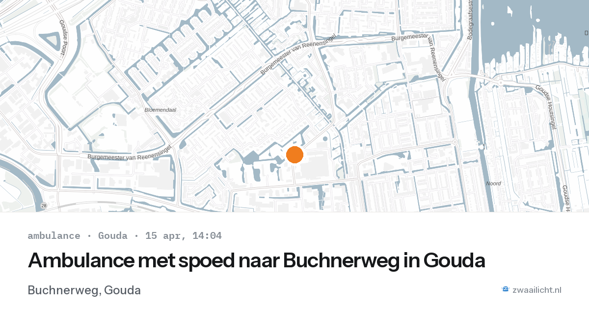 Ambulance met spoed naar Buchnerweg in Gouda — 15 apr 2026