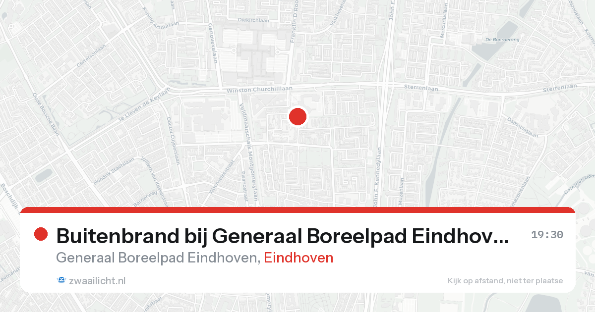 Buitenbrand bij Generaal Boreelpad Eindhoven in Eindhoven — 19 aug 2026