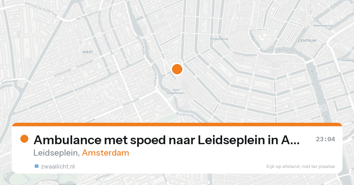 Ambulance met spoed naar Leidseplein in Amsterdam — 15 aug 2026