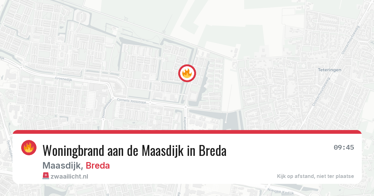 Woningbrand aan de Maasdijk in Breda — 28 mrt 2026