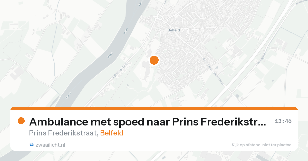 Ambulance met spoed naar Prins Frederikstraat in Belfeld — 18 aug 2026