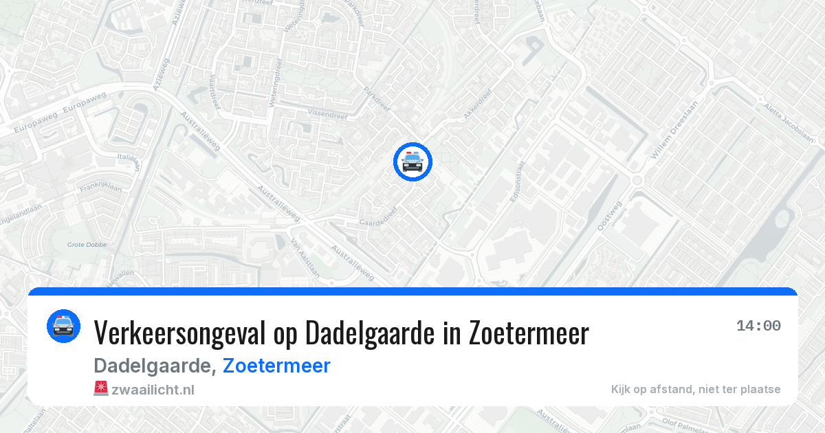 Verkeersongeval op Dadelgaarde in Zoetermeer — 9 jul 2026