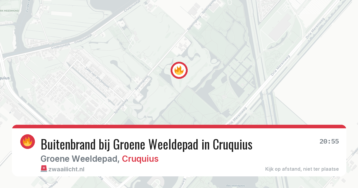 Buitenbrand bij Groene Weeldepad in Cruquius — 22 apr 2026
