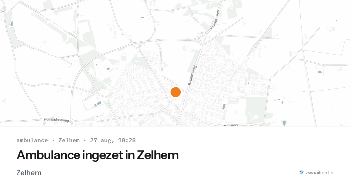 Ambulance ingezet in Zelhem — 27 aug 2026