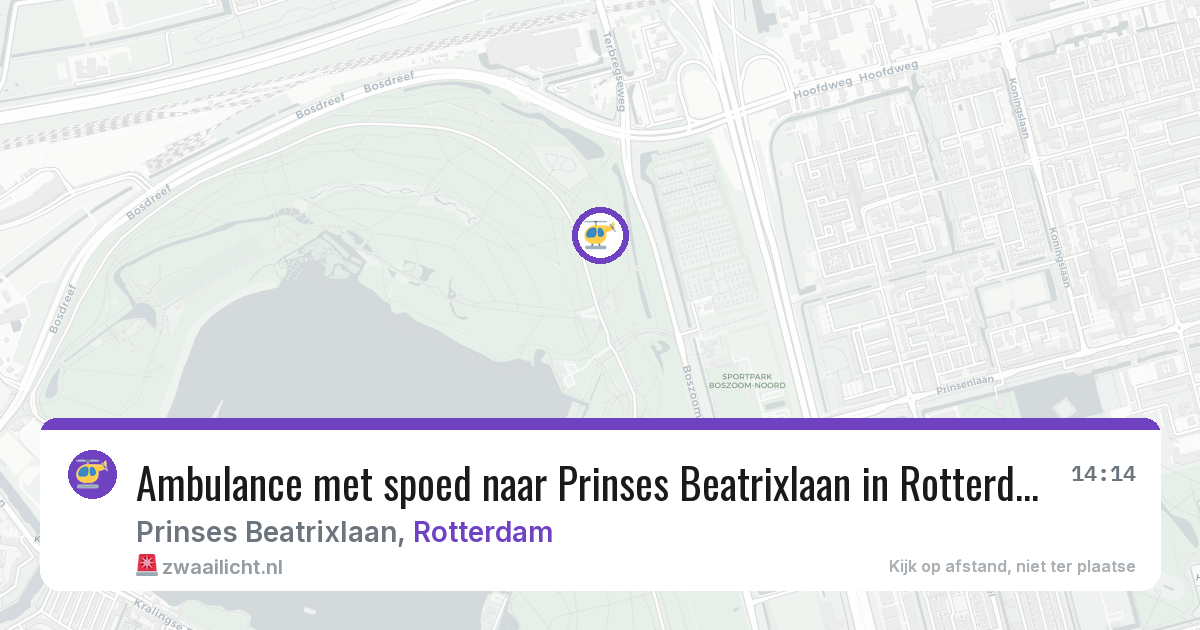 Ambulance met spoed naar Prinses Beatrixlaan in Rotterdam — 10 aug 2026