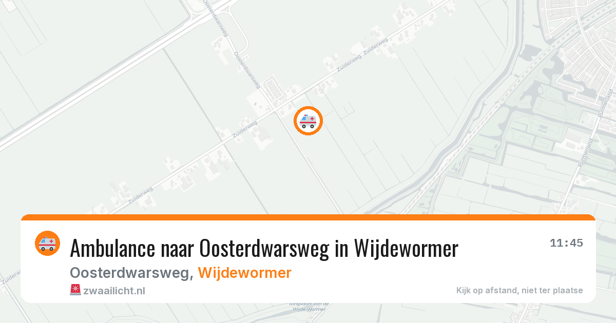 Ambulance naar Oosterdwarsweg in Wijdewormer — 30 jul 2026