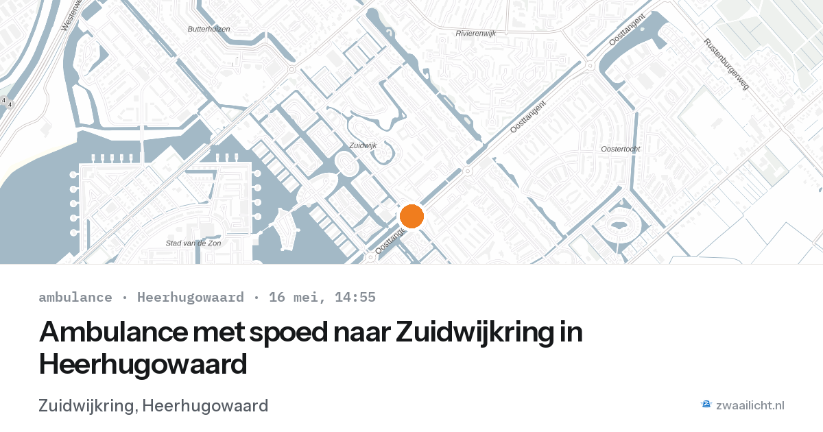 Ambulance met spoed naar Zuidwijkring in Heerhugowaard — 16 mei 2026