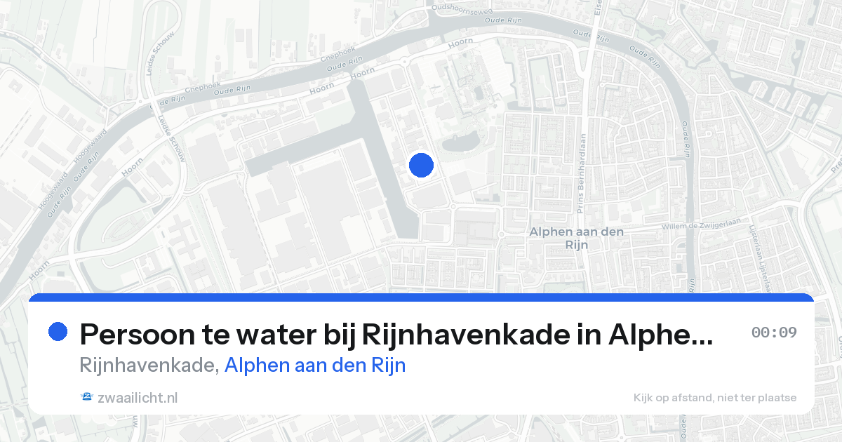 Persoon te water bij Rijnhavenkade in Alphen aan den Rijn — 16 aug 2026