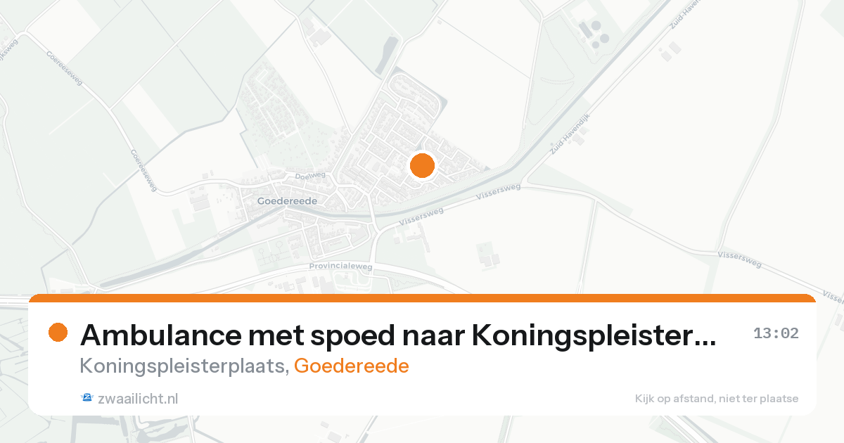 Ambulance met spoed naar Koningspleisterplaats in Goedereede — 6 jun 2026