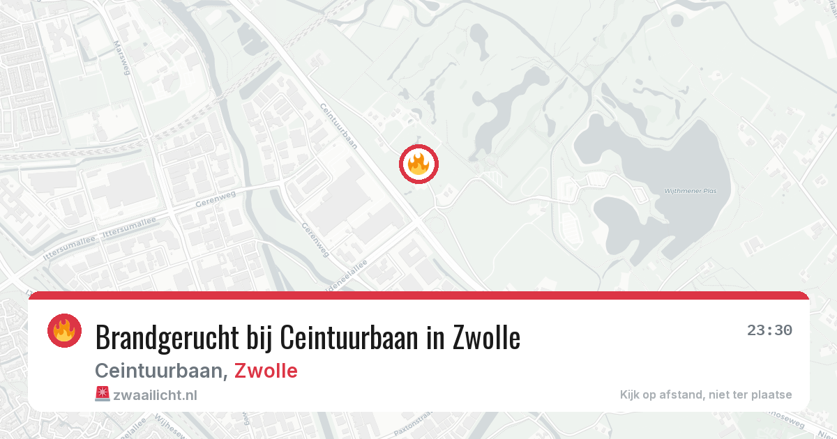 Brandgerucht bij Ceintuurbaan in Zwolle — 28 jun 2026