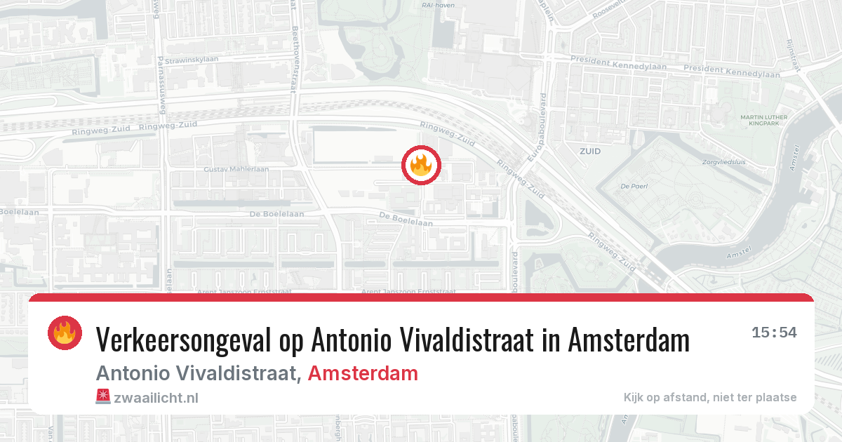 Verkeersongeval op Antonio Vivaldistraat in Amsterdam — 15 jun 2026