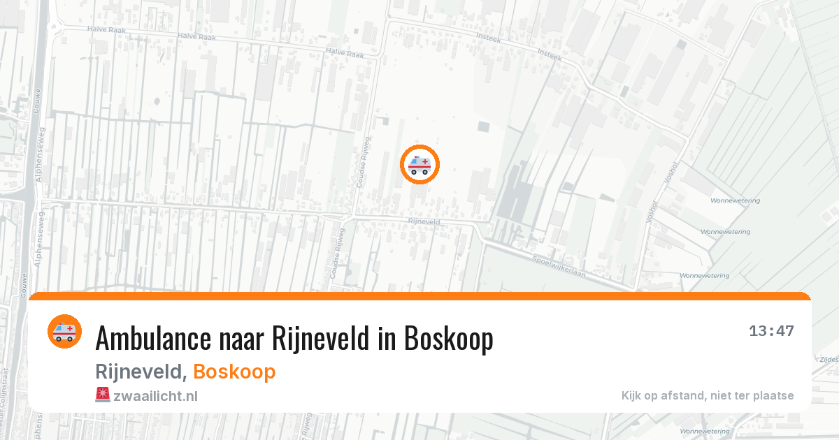 Ambulance naar Rijneveld in Boskoop — 9 aug 2026