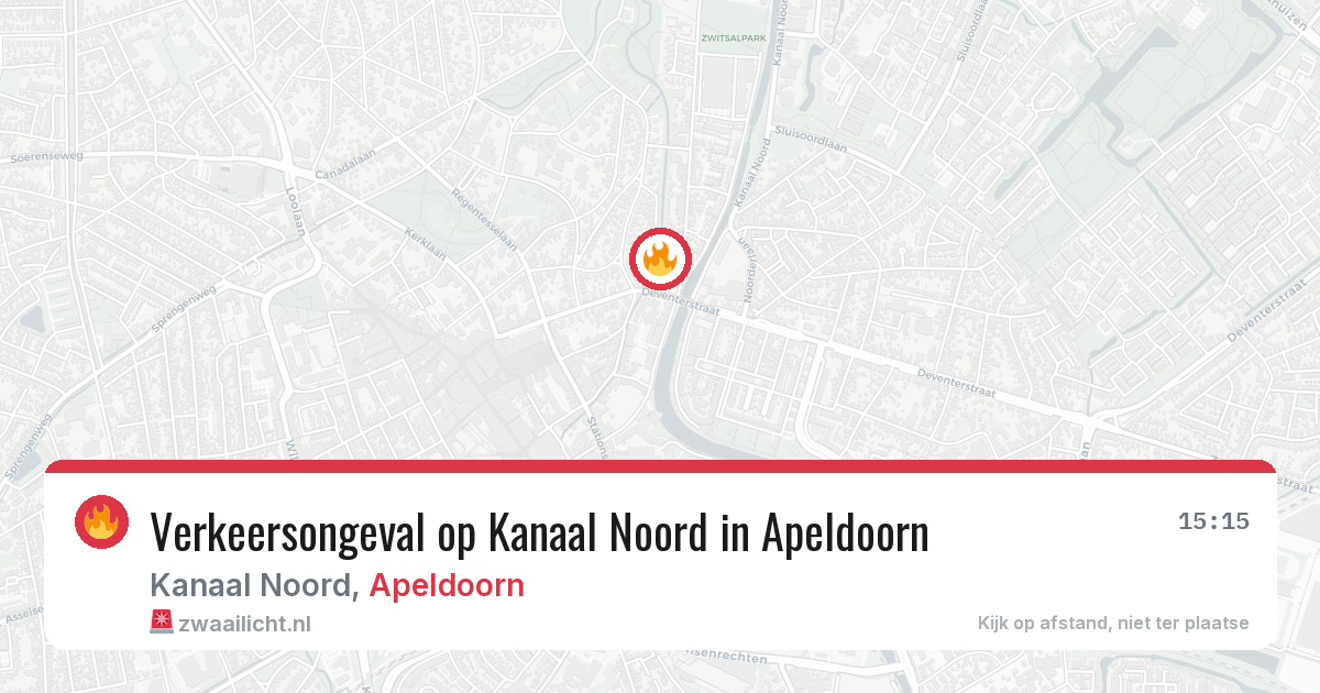 Verkeersongeval op Kanaal Noord in Apeldoorn — 12 jun 2026