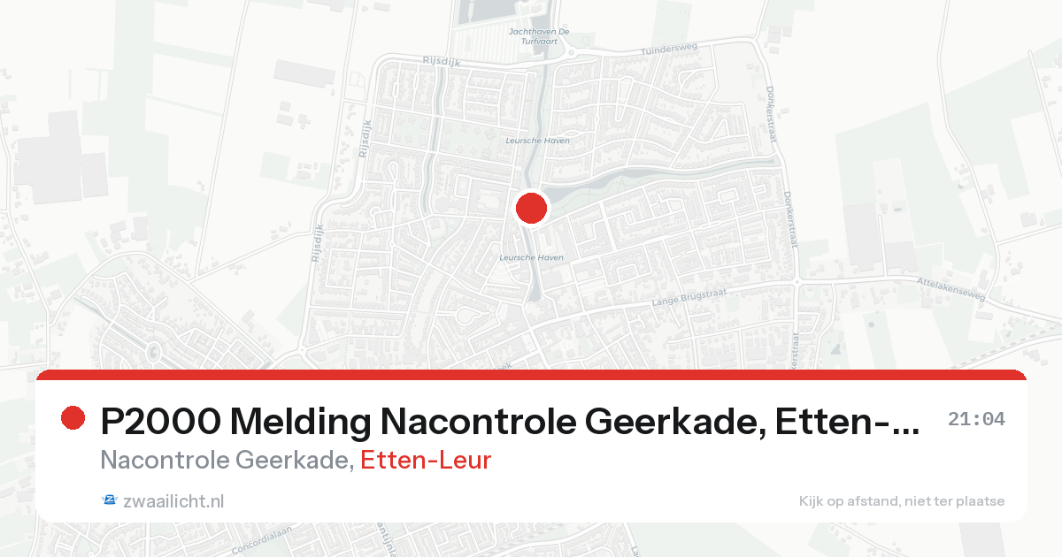 P2000 Melding Nacontrole Geerkade, Etten-Leur — 30 jan 2026